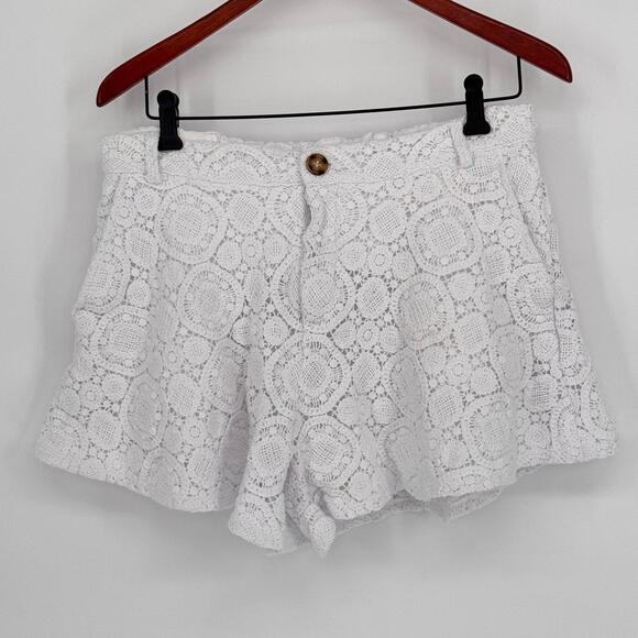 Anthropologie Pants - Anthropologie White Crochet Lace Shorts M